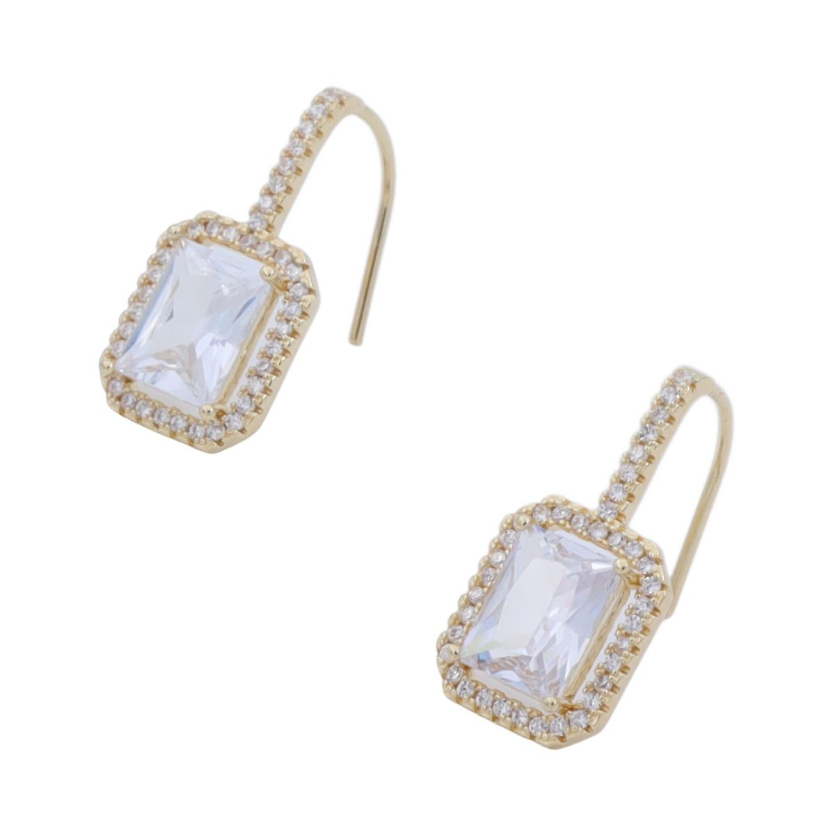 Baguette Drop Earrings [18K Gold Plated]