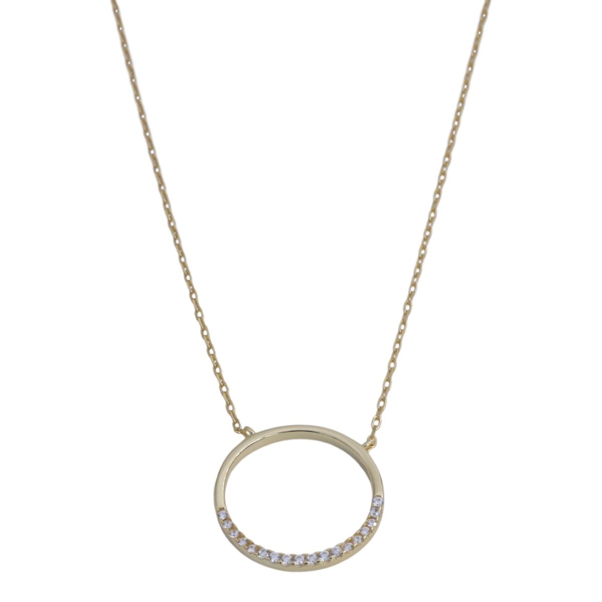 Half-Eternity Halo Necklace [18K Gold Plated]