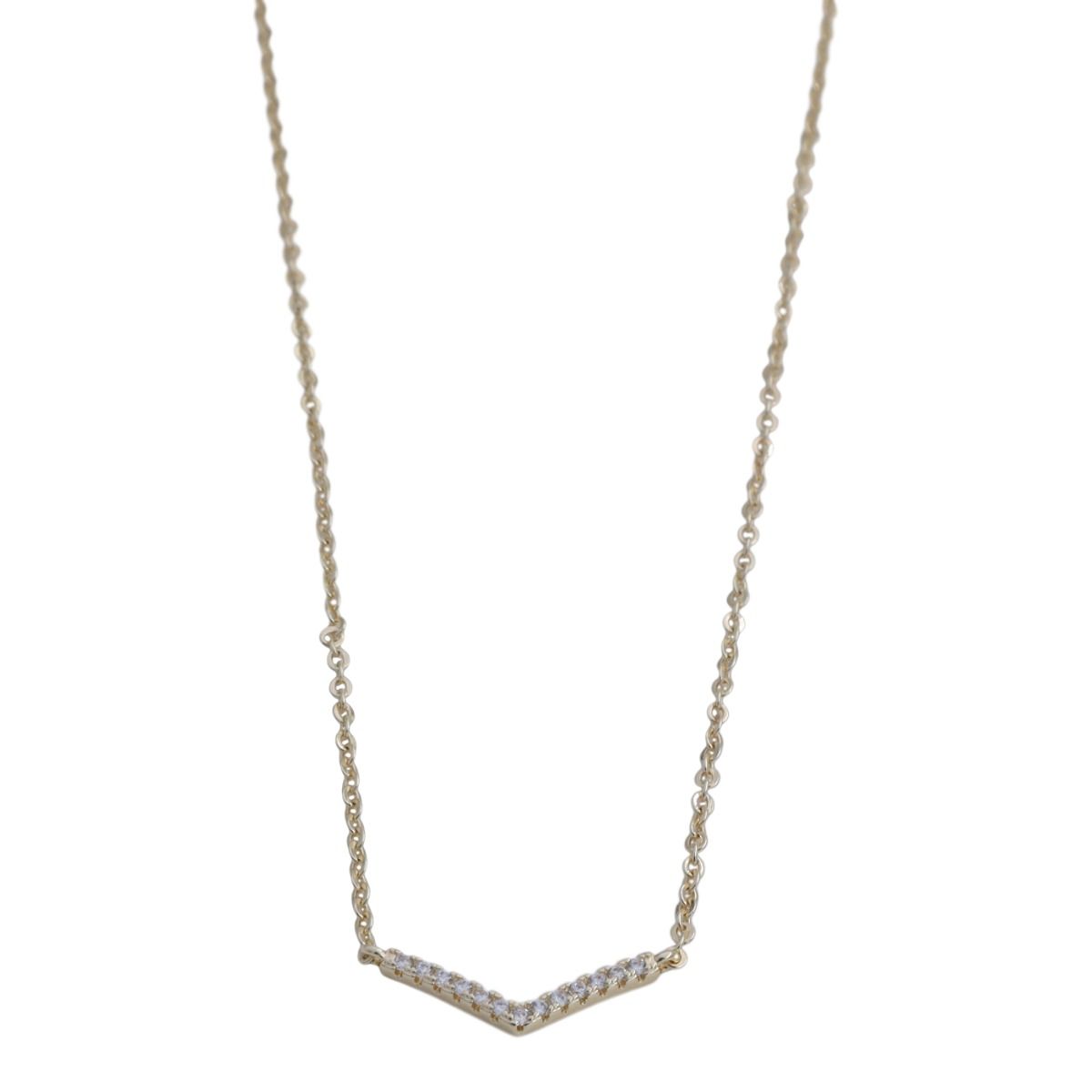 Chevron Bar Necklace [Gold Plated]