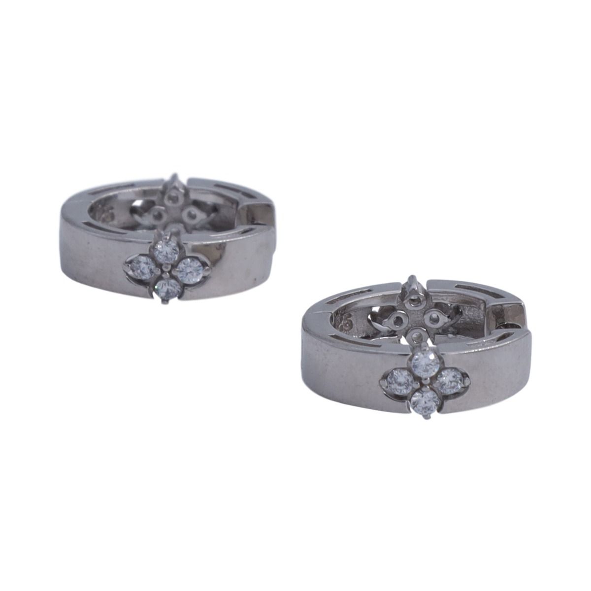 Flower Huggie Earrings [Sterling Silver]