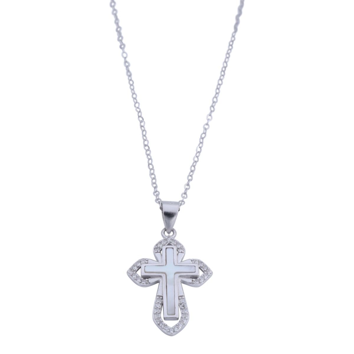 Gleaming Cross Necklace [Sterling Silver]