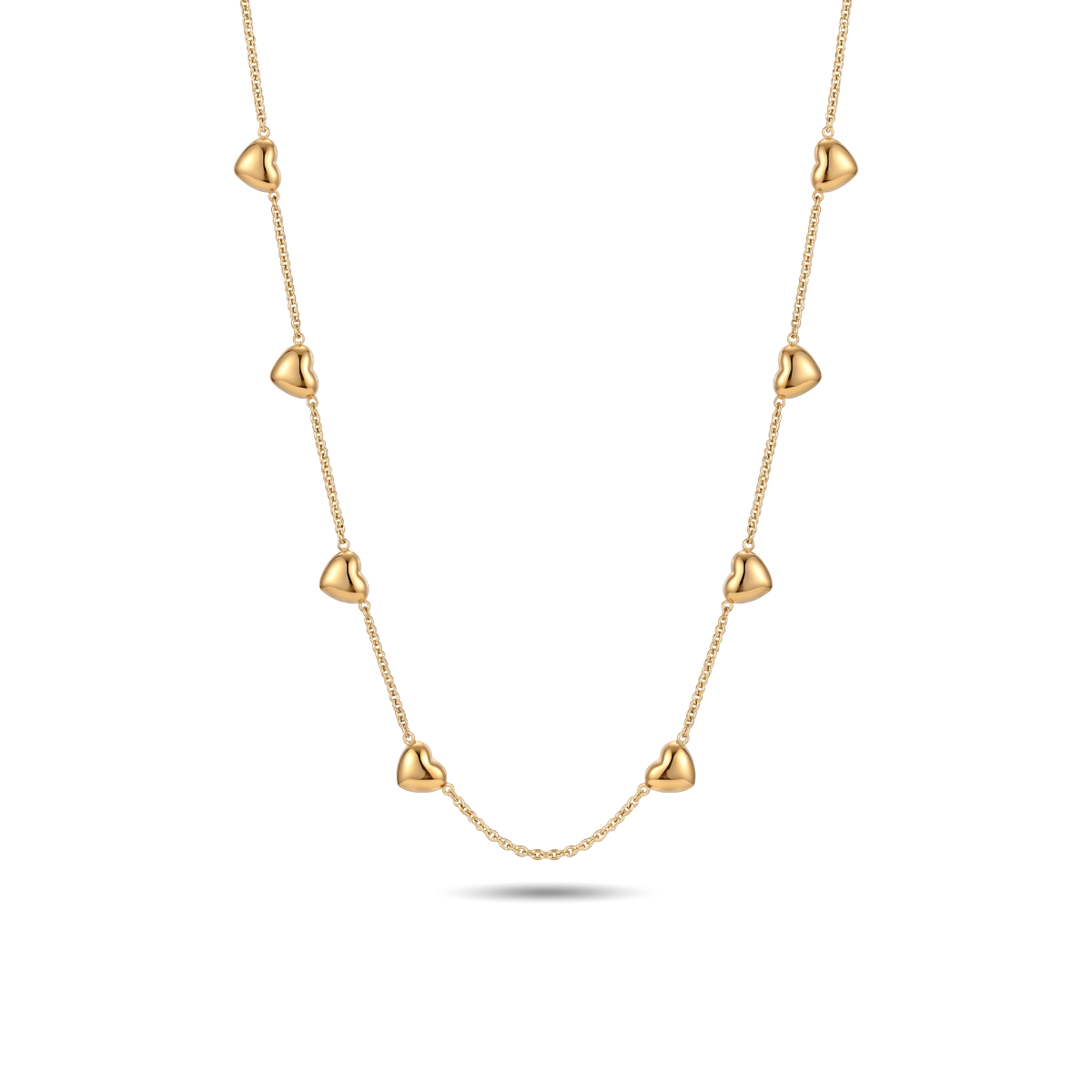 Heart Drop Station Necklace
