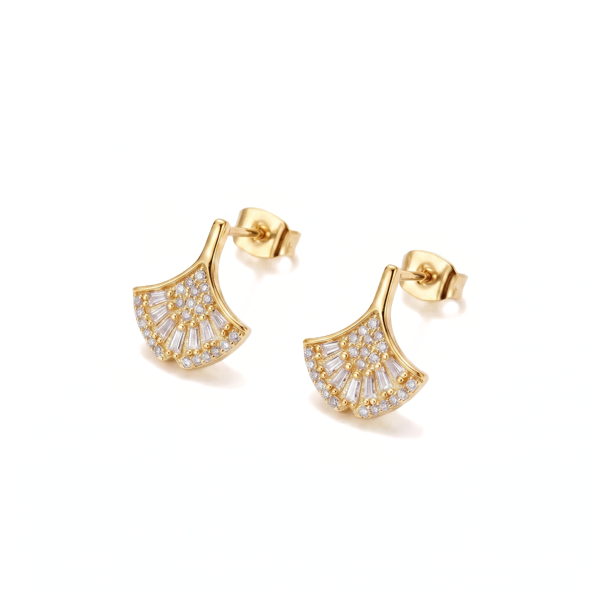 Vivid Leaf Earrings [Gold Plated]