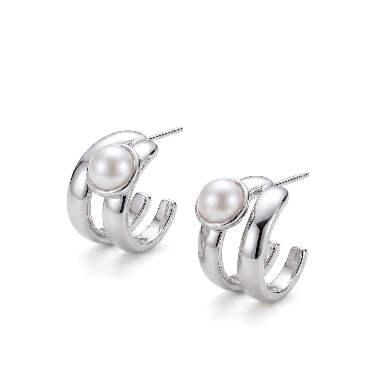 Split Hoop Stud Earrings
