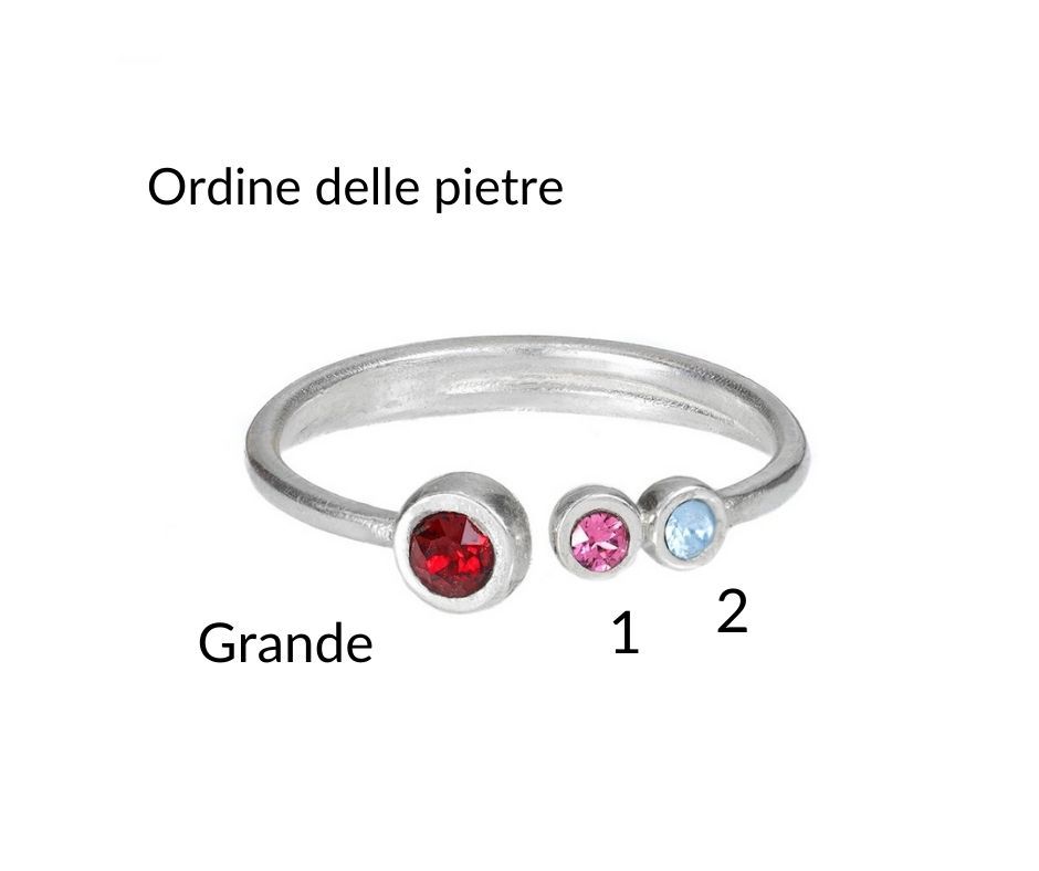 AAQ Anello Donna Personalizzabile Con Nome E Pietra Di Nascita – Regalo Per Festa Della Mamma E San Valentino