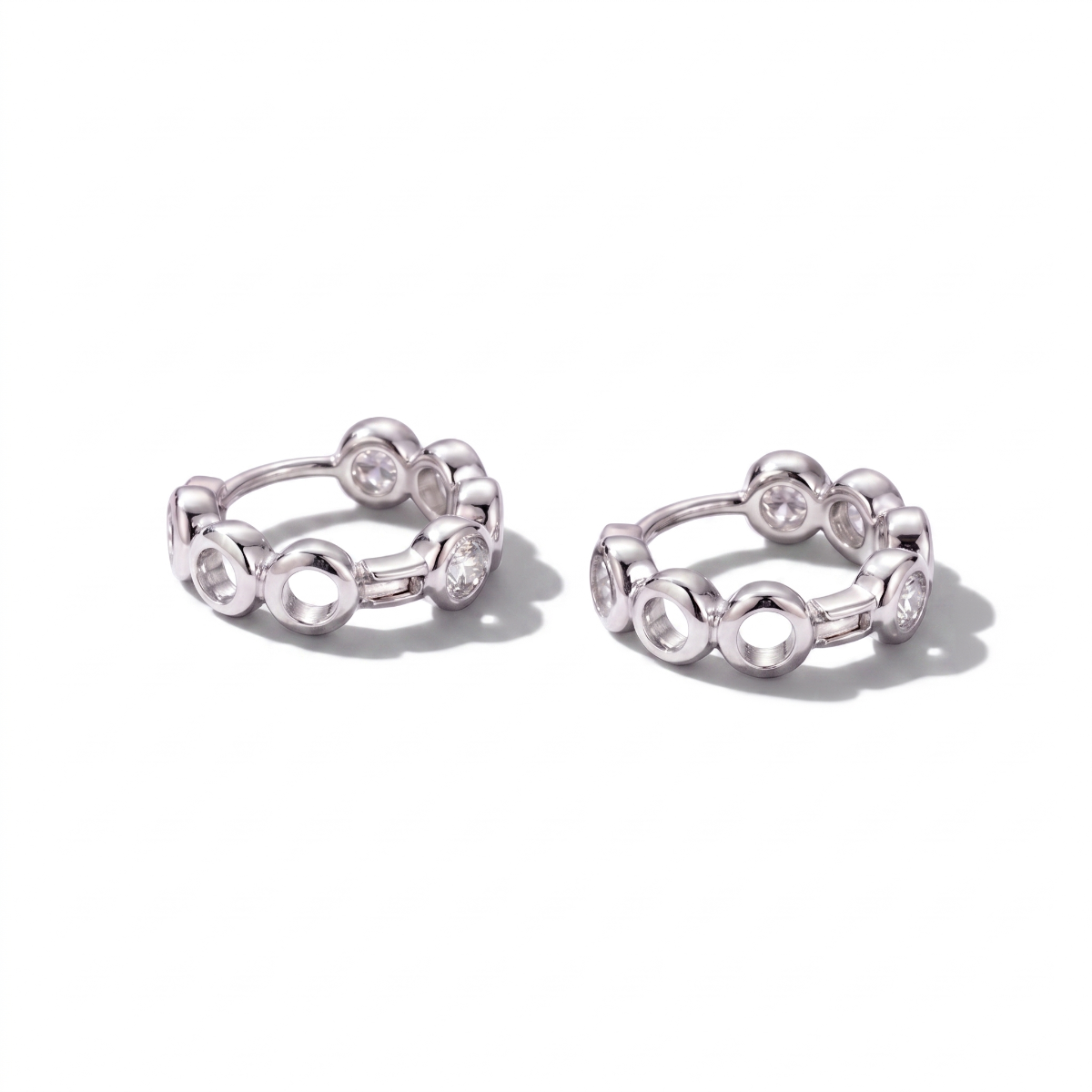 Half Eternity Bezel Earrings