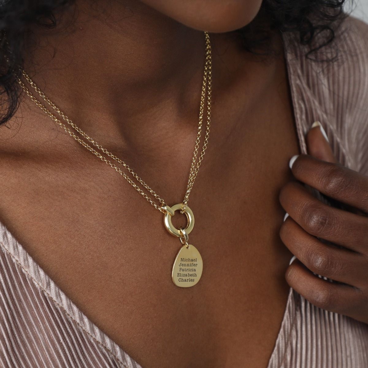 Anna Double Layer Name Necklace [18K Gold Plated] 