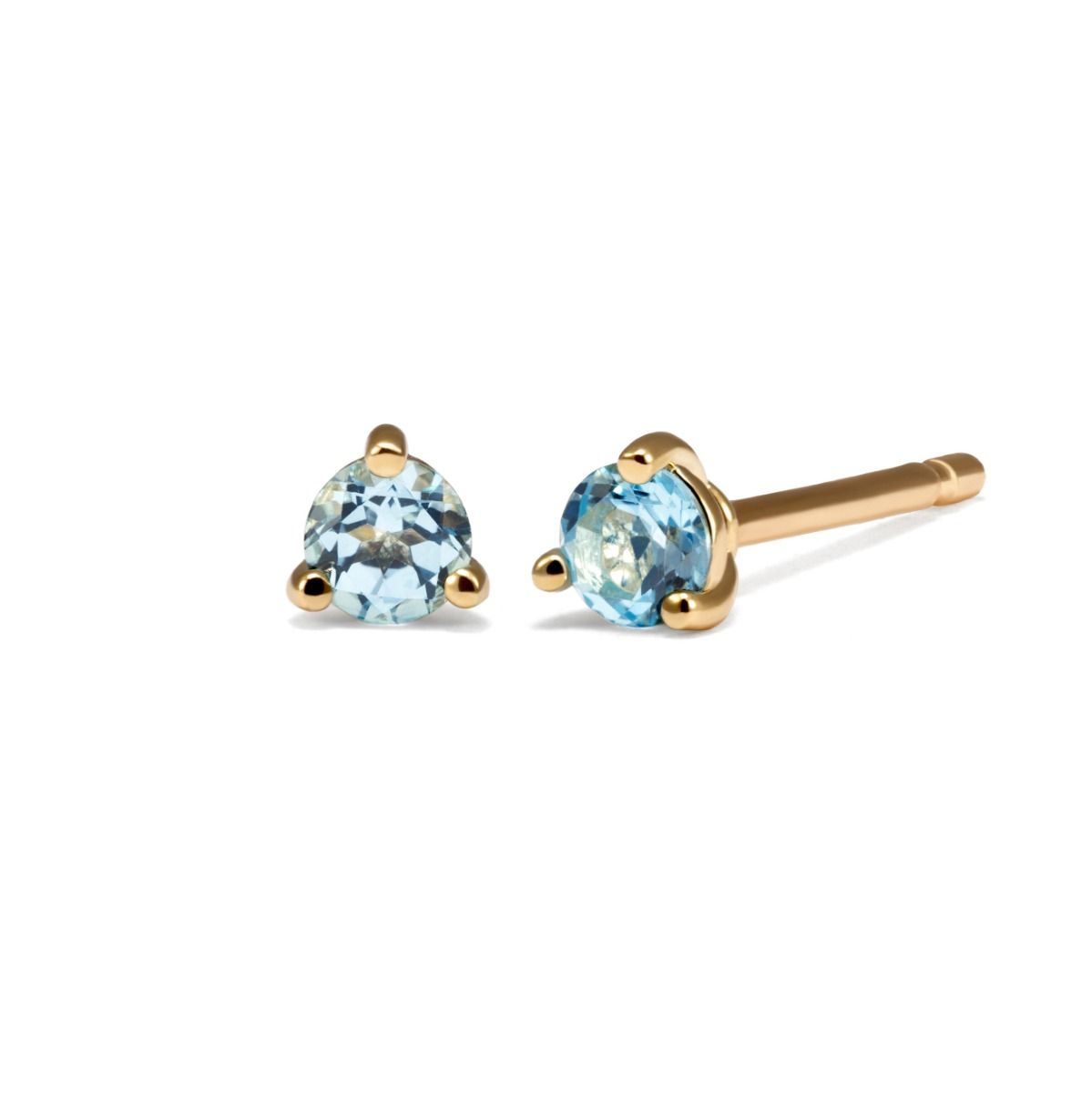 March Aquamarine Birthstone Earrings [14 Karat Gold]
