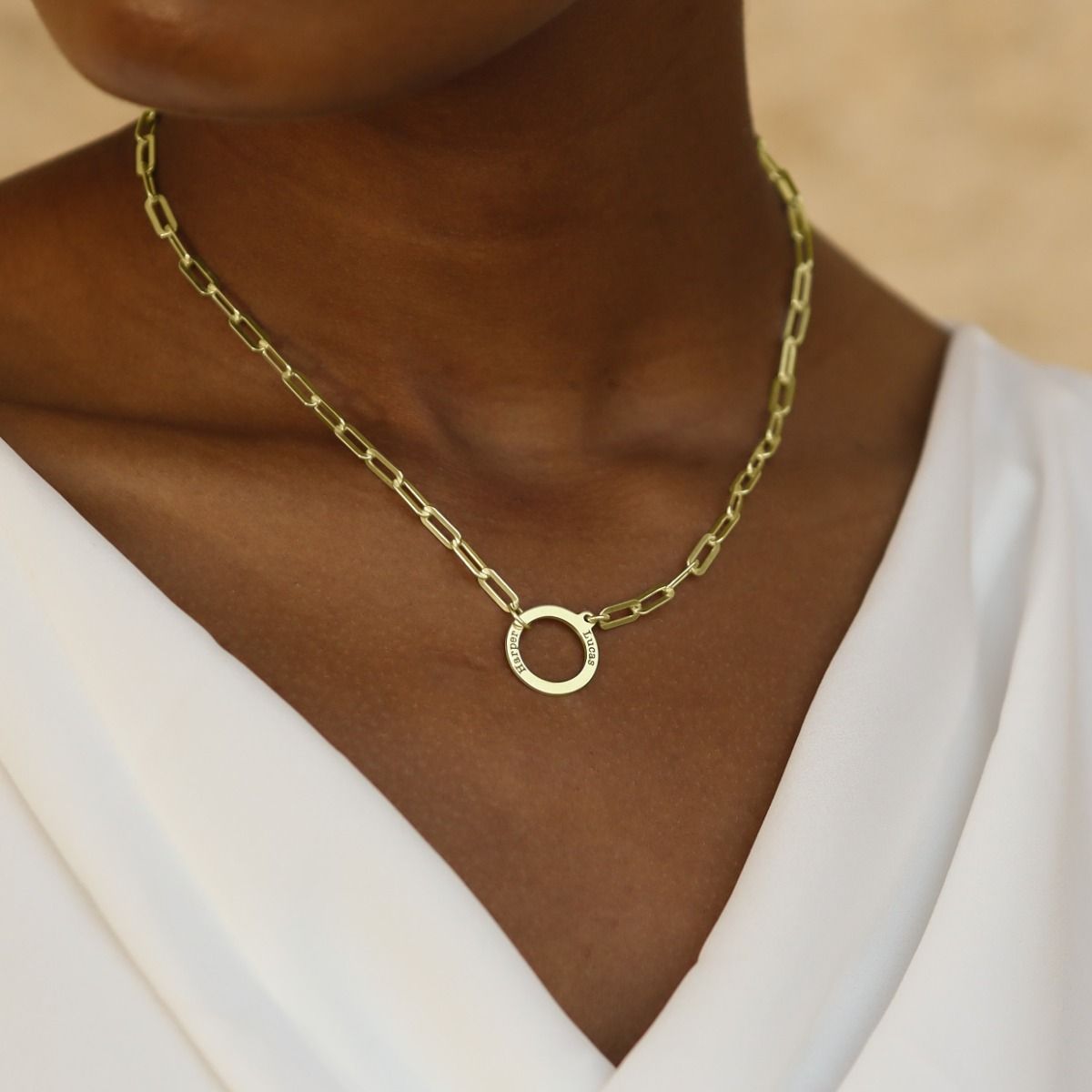 Familie Anker Naam Ketting [18K Goud Vermeil]