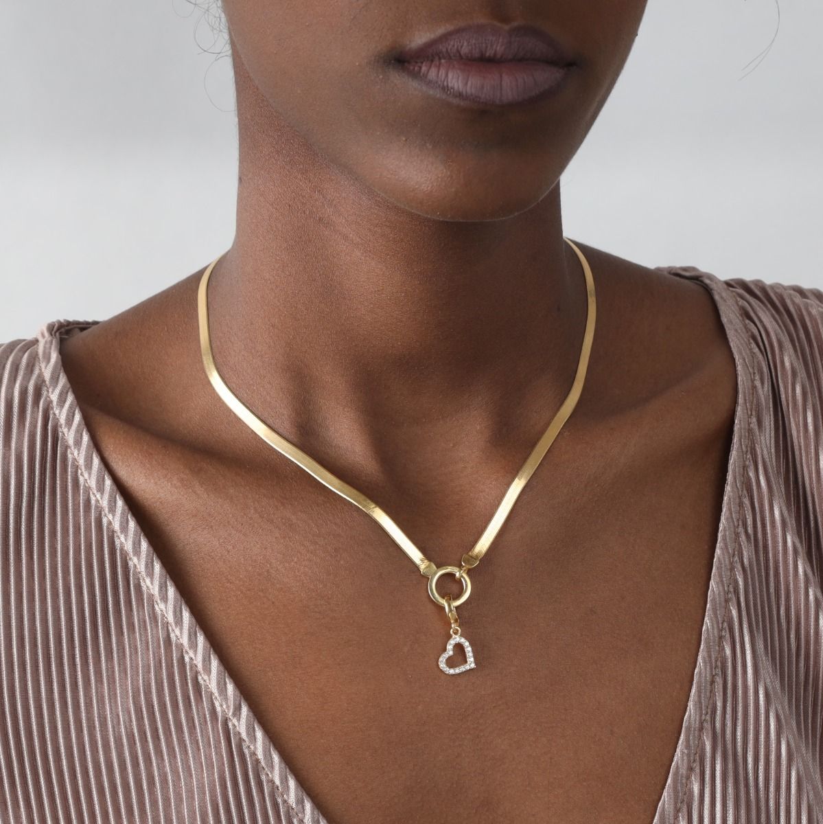 Heart Charm with Crystals [18K Gold Vermeil]