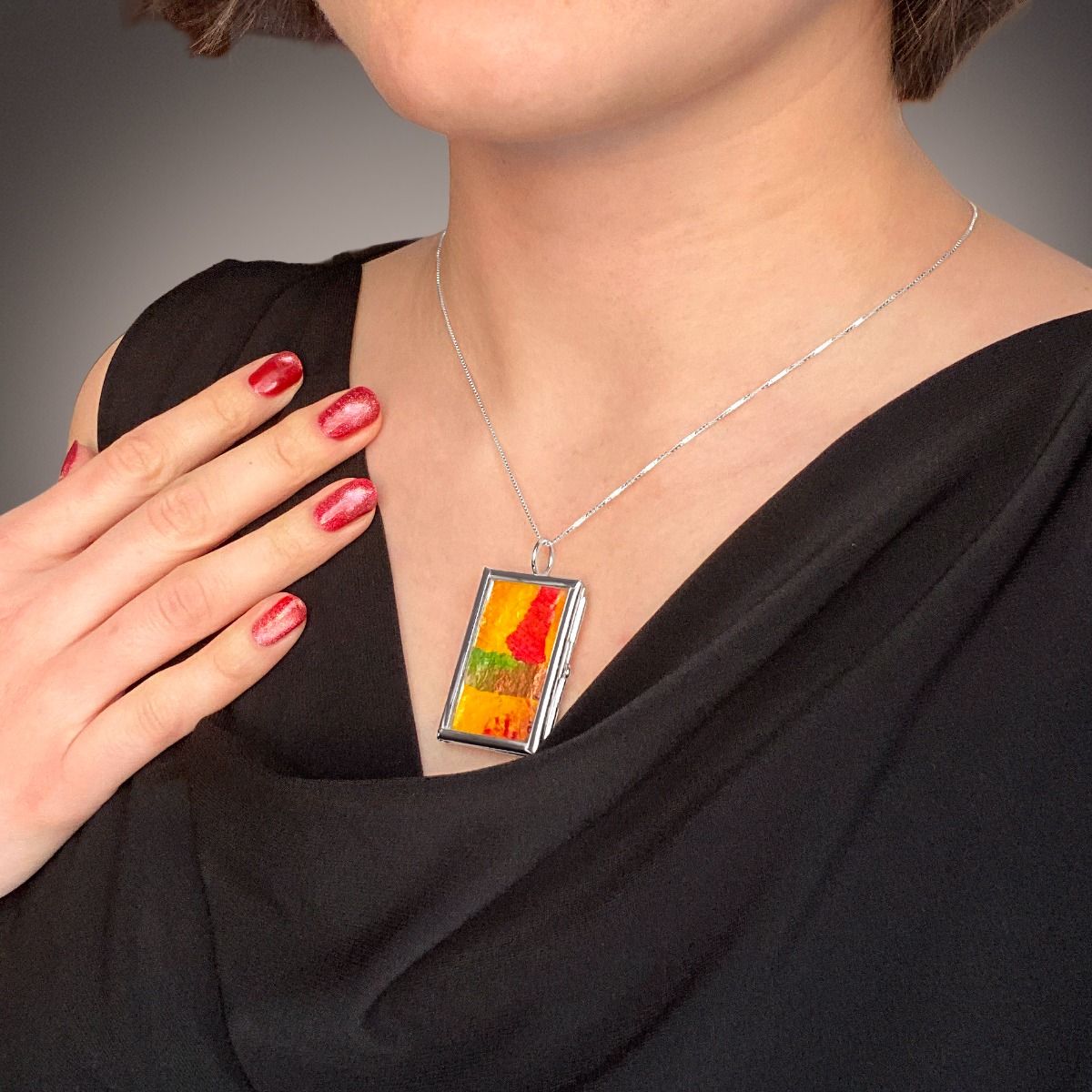 Signature Art Locket Necklace [Sterling Silver]