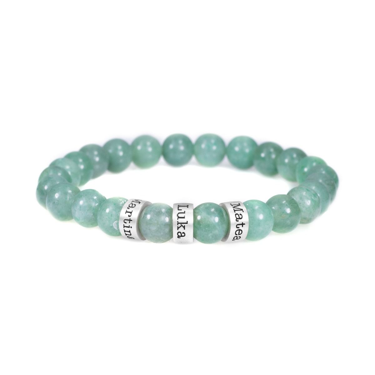 Aventurine Women Name Bracelet [Sterling Silver]