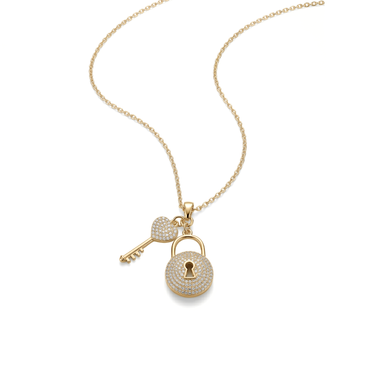 Locked in Love Necklace [Gold Plated]