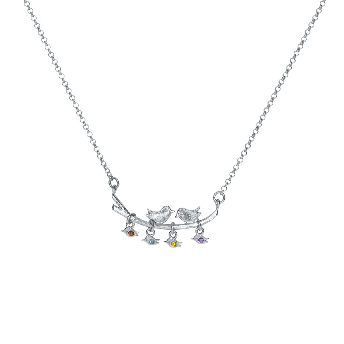 Cherished Family Birthstone Necklace [Sterling Silver]