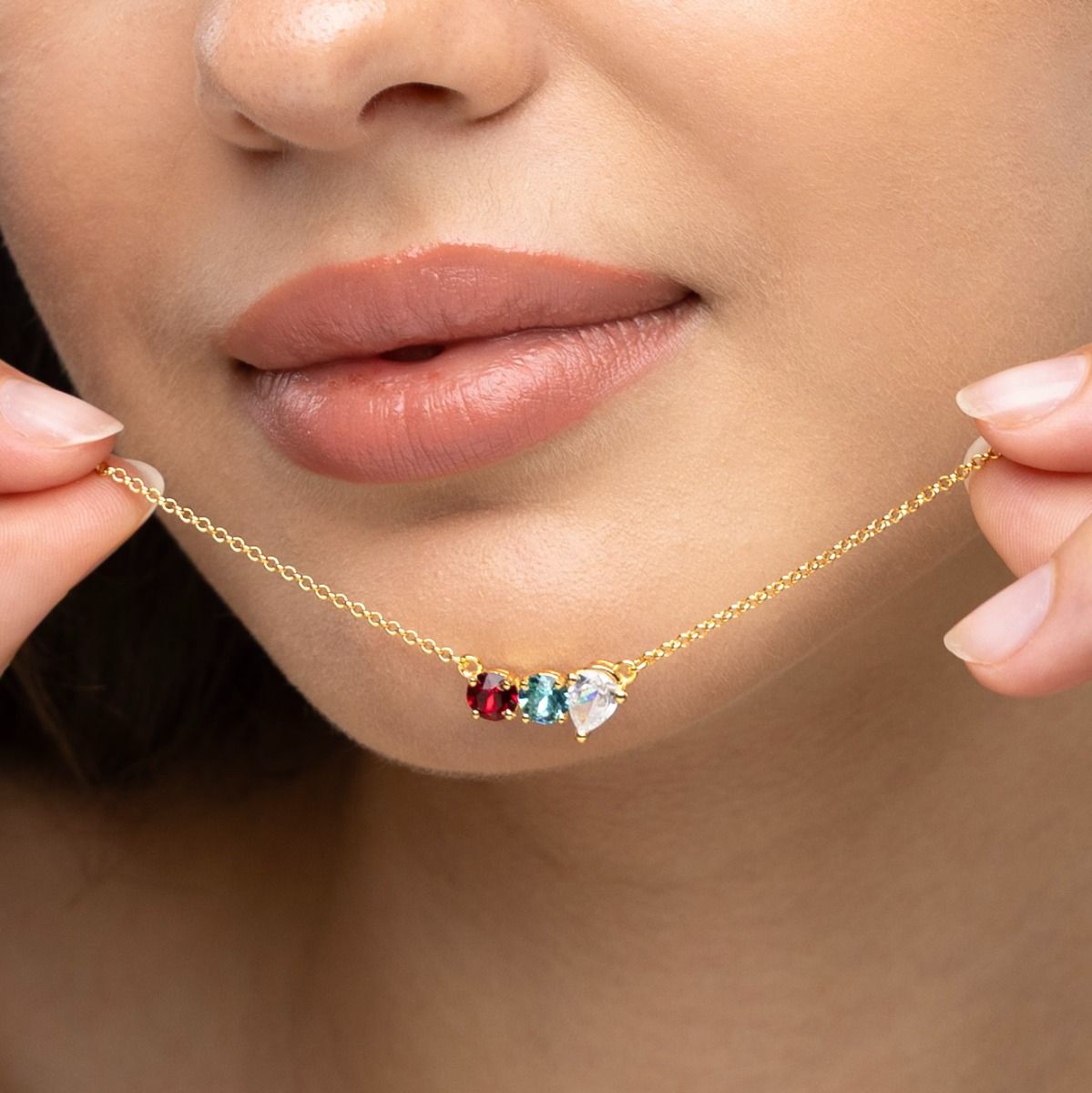 Talisa Stars Teardrop Birthstone Necklace [18K Gold Vermeil]