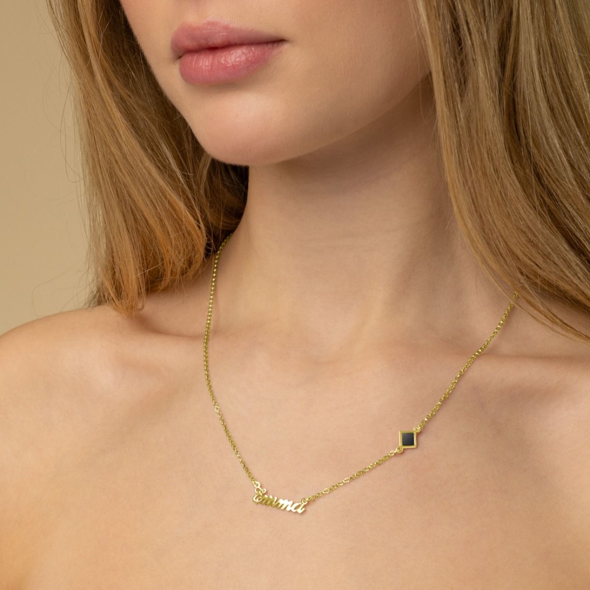 Signature Name Necklace with Nano Bible [18K Gold Plated]