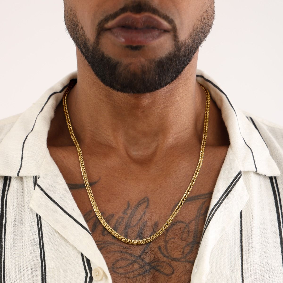 Bold Braided Classic Chain for Men - 14 Karat Gold