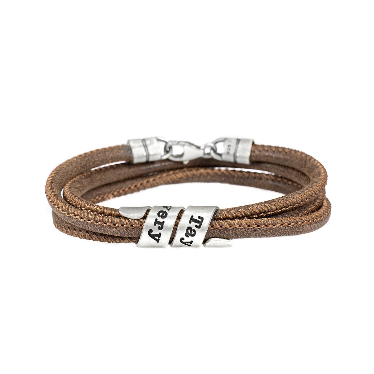 Family Name Bracelet - Brown Suede [Sterling Silver]
