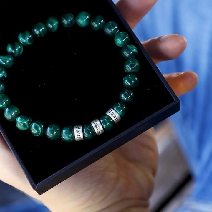 Bracelet malachite 8mm - Skull édition – Atelier