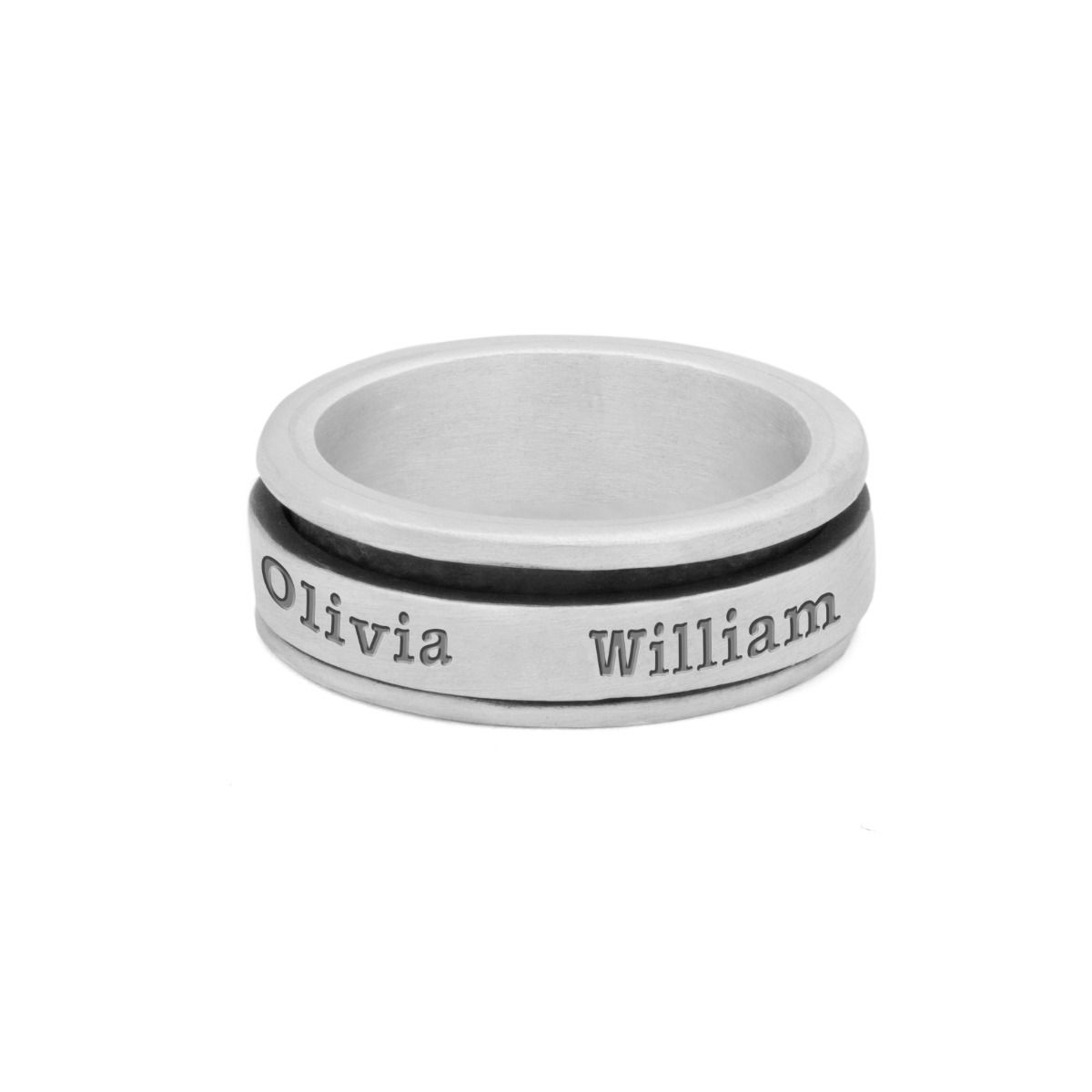Engraved Silver Spinner Ring for Women - Talisa Jewelry