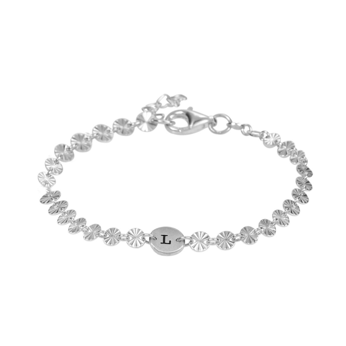 Klassisches Schimmerndes Initialen-Armband [Sterlingsilber]