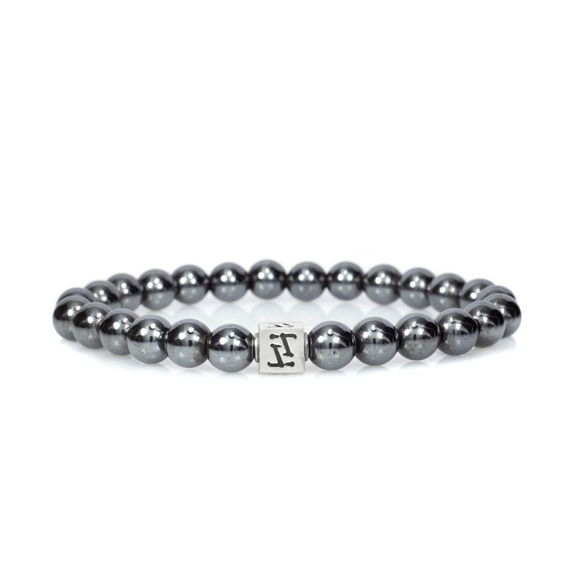 Bracciale Classico da Uomo in Ematite - Argento 