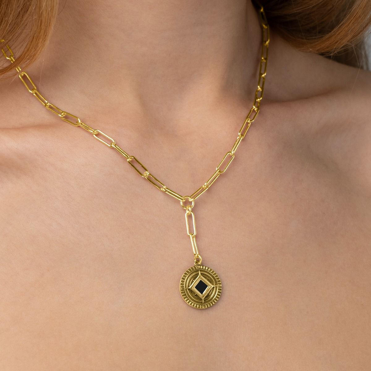 Personalized Compass Necklace with Nano Bible [18K Gold Vermeil]