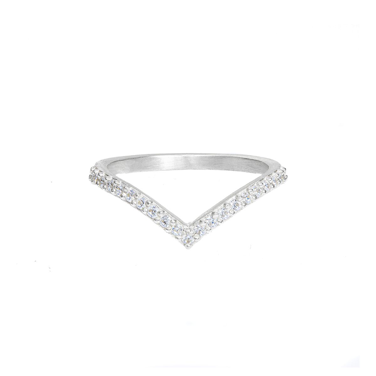  Bague Chevron Cristal [Argent 925]