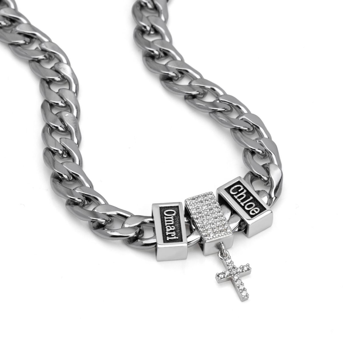 2 Pcs Stainless Steel Chain Gift Set, Hip Pop Necklace With 2 Lengths, Sturdy Silver, Cuban Link, Jewellery, Cuban Chain For Men, Women Lover, Valentines Day(Send Box - View #8