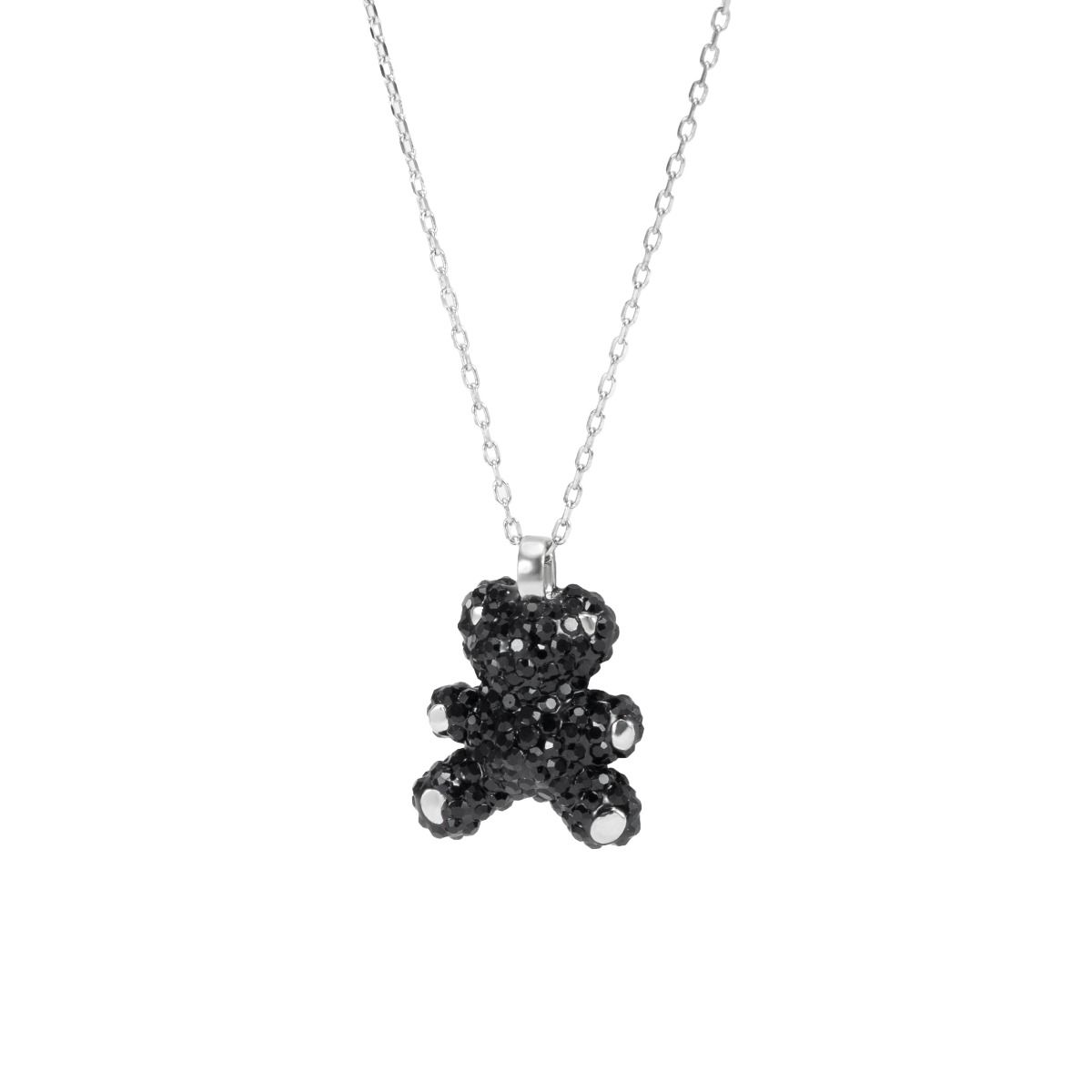 Crystal Teddy Necklace [Sterling Silver]