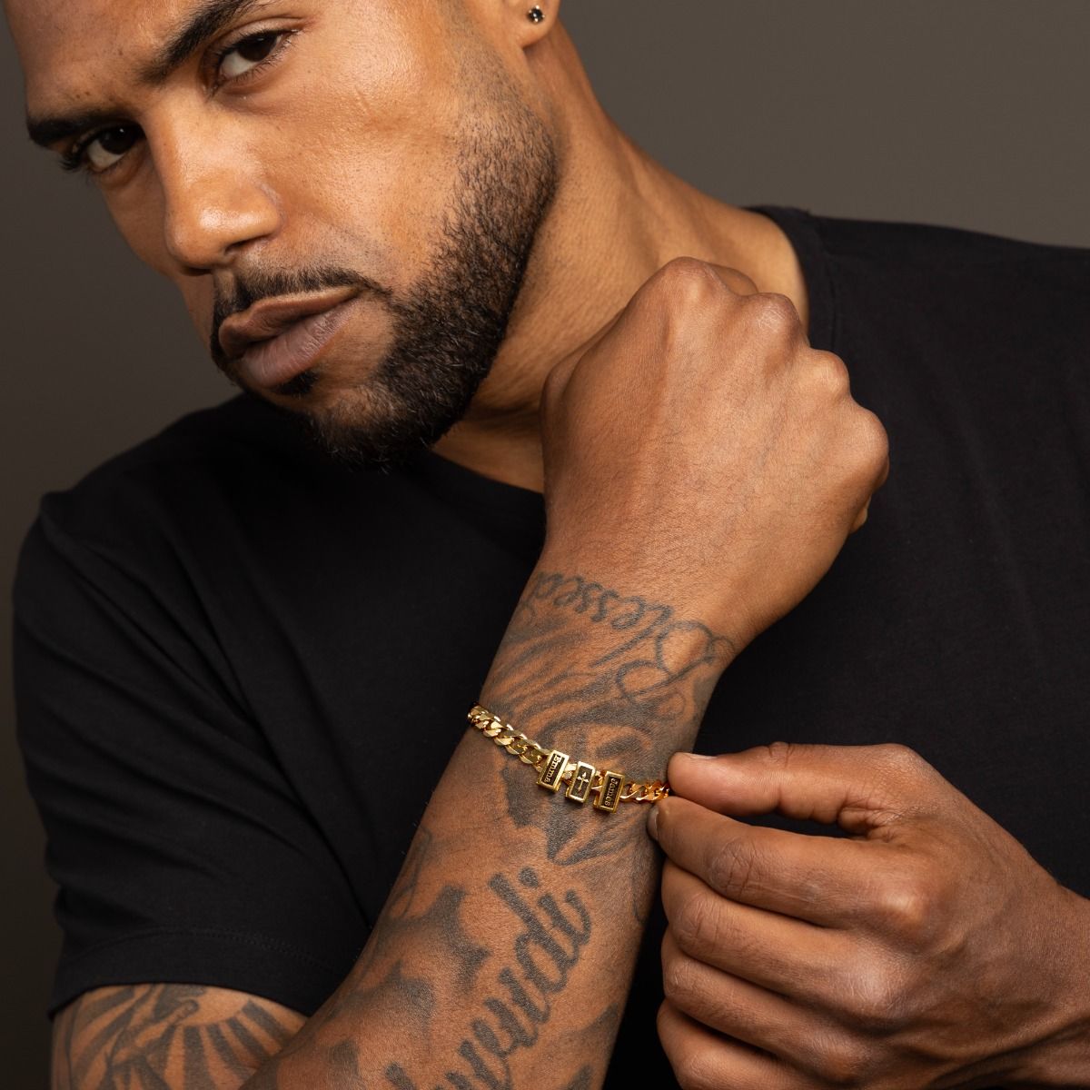Cross Bracelets for Men - Gold Cuban Chain Bracelets - Mens 