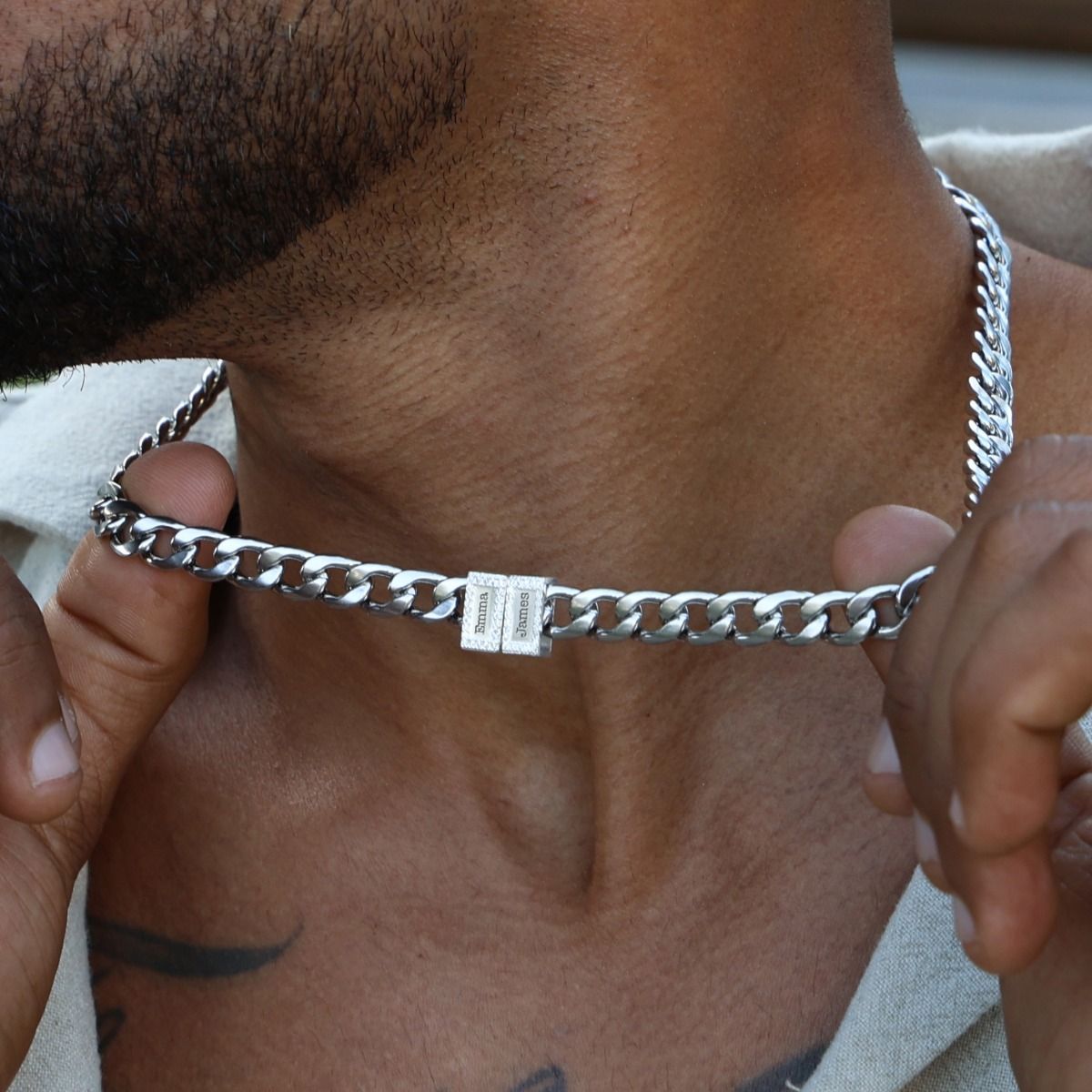 Iced Out Kette mit Namen - Kubanische Panzerkette