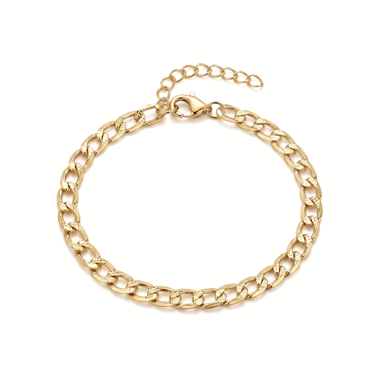 Textured Paperclip Bracelet [Gold Plated]