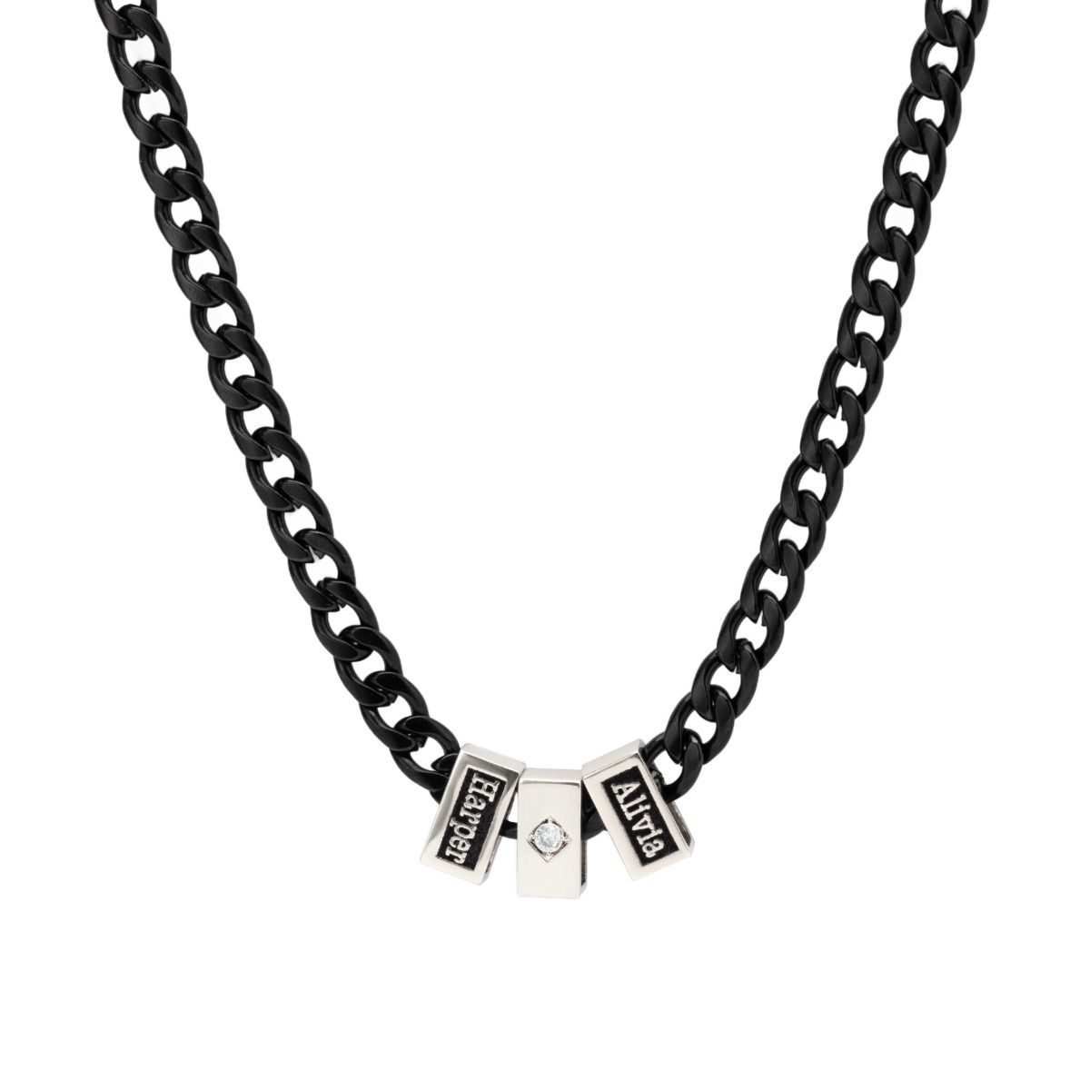 Diamond Charm For Cuban Link Chain [Sterling Silver]