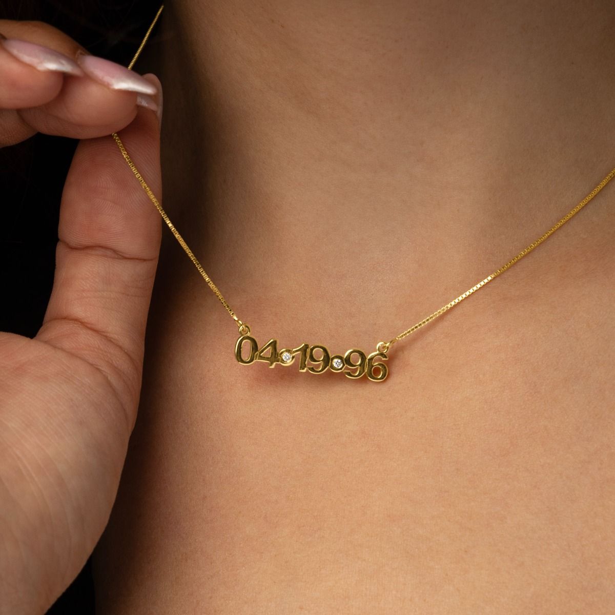 Diamond Date Necklace [18K Gold Vermeil]