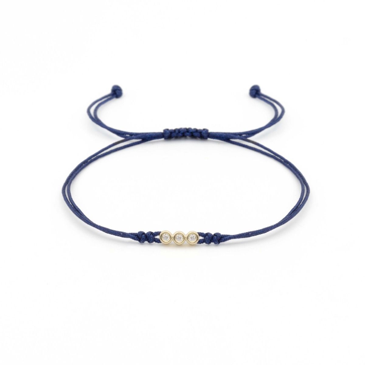 Talisa Stars Diamond Adjustable Bracelet (Blue String) - Talisa