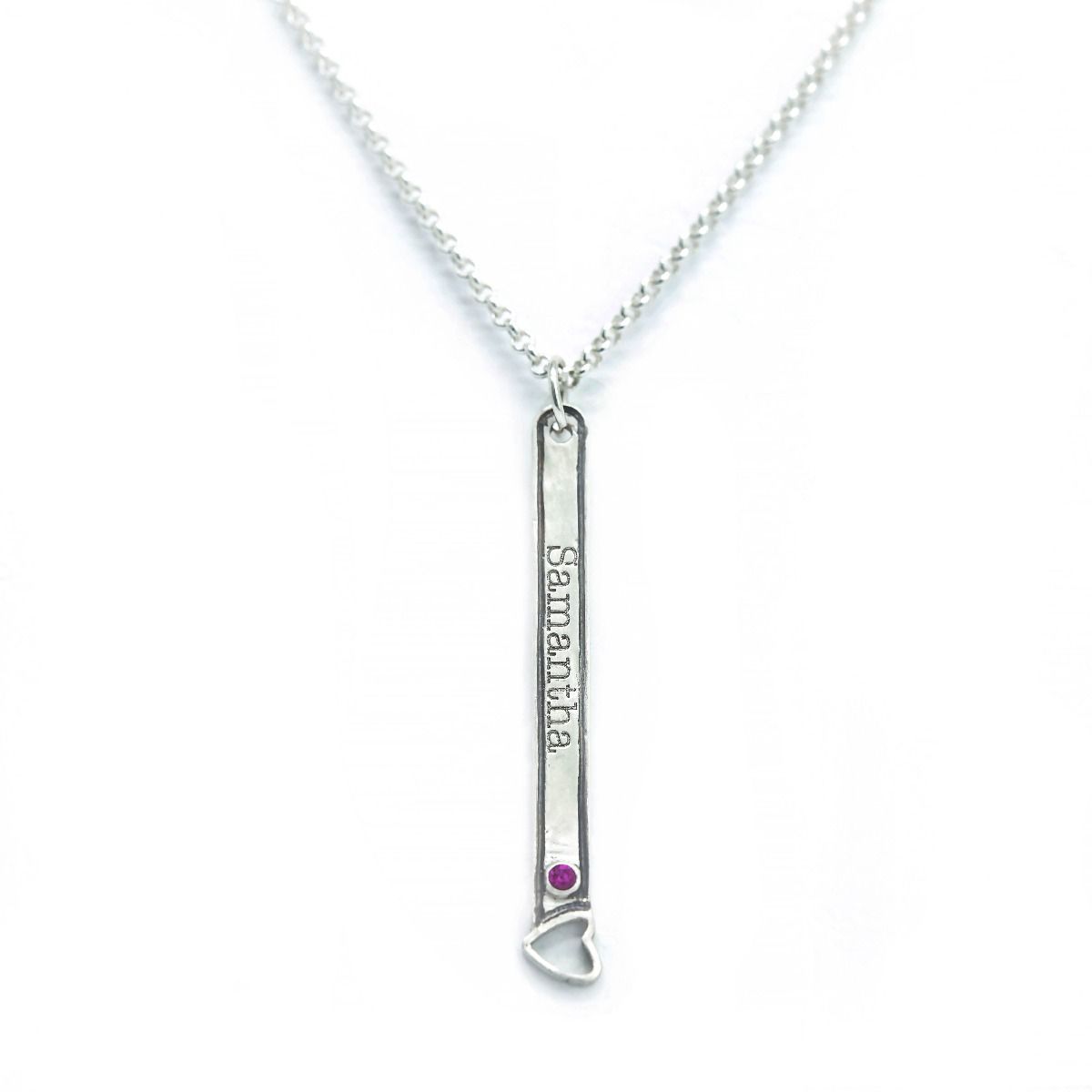 Cherry Branch with Heart Necklace [Sterling Silver]