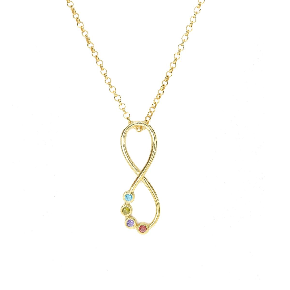 Infinity Birthstone Necklace [Gold Plated]