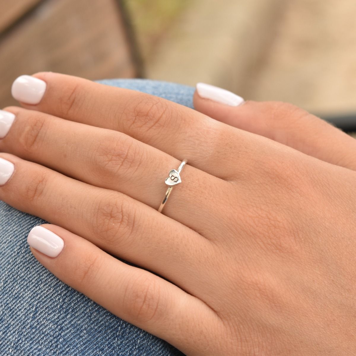 Sterling Silver Initial Ring - Sterling Silver Rings by Talisa