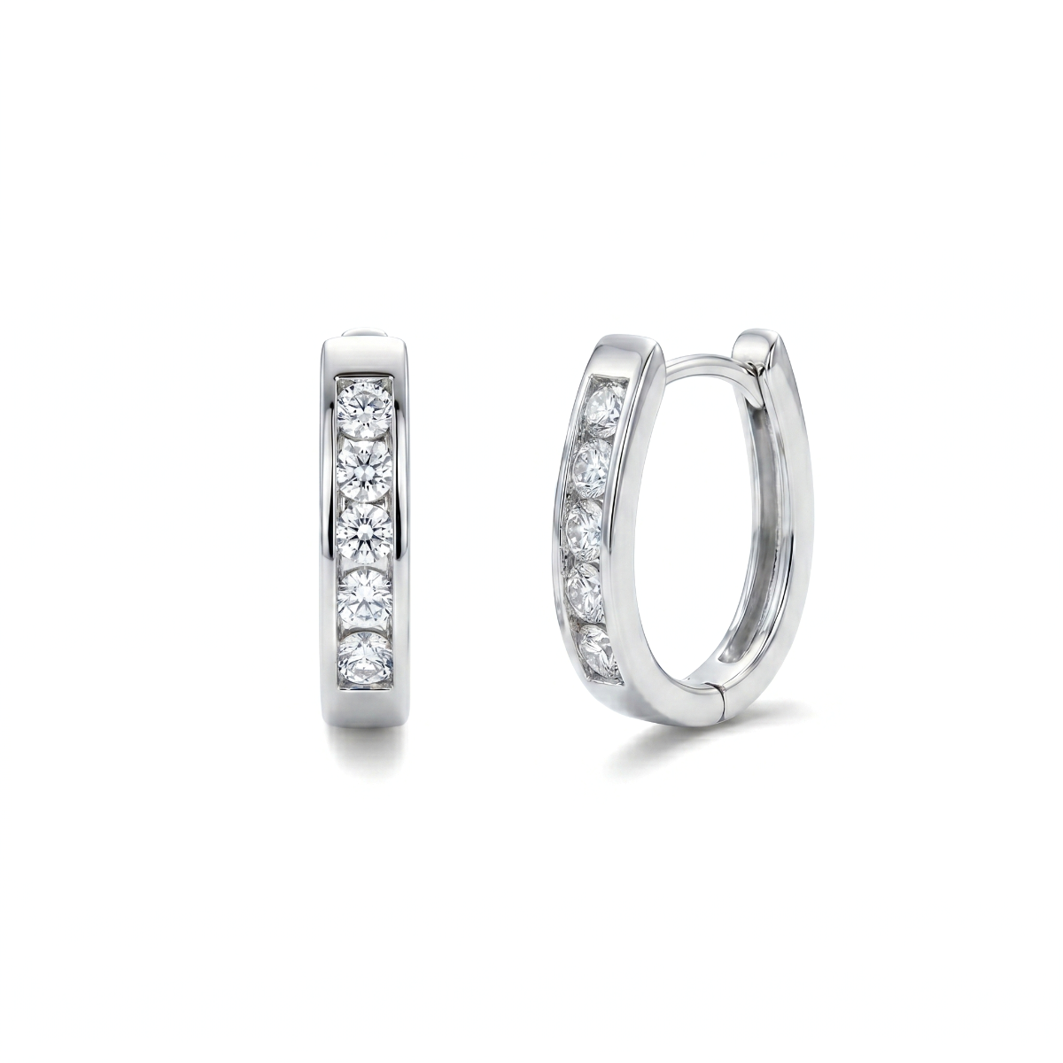 Half Eternity Hoop Crystal Earrings