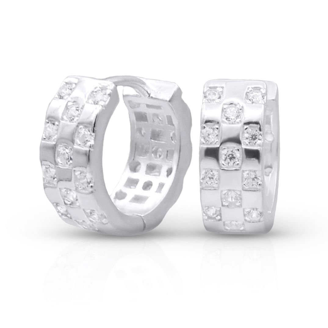 Crystal Sparkle Hoops [Sterling SIlver]