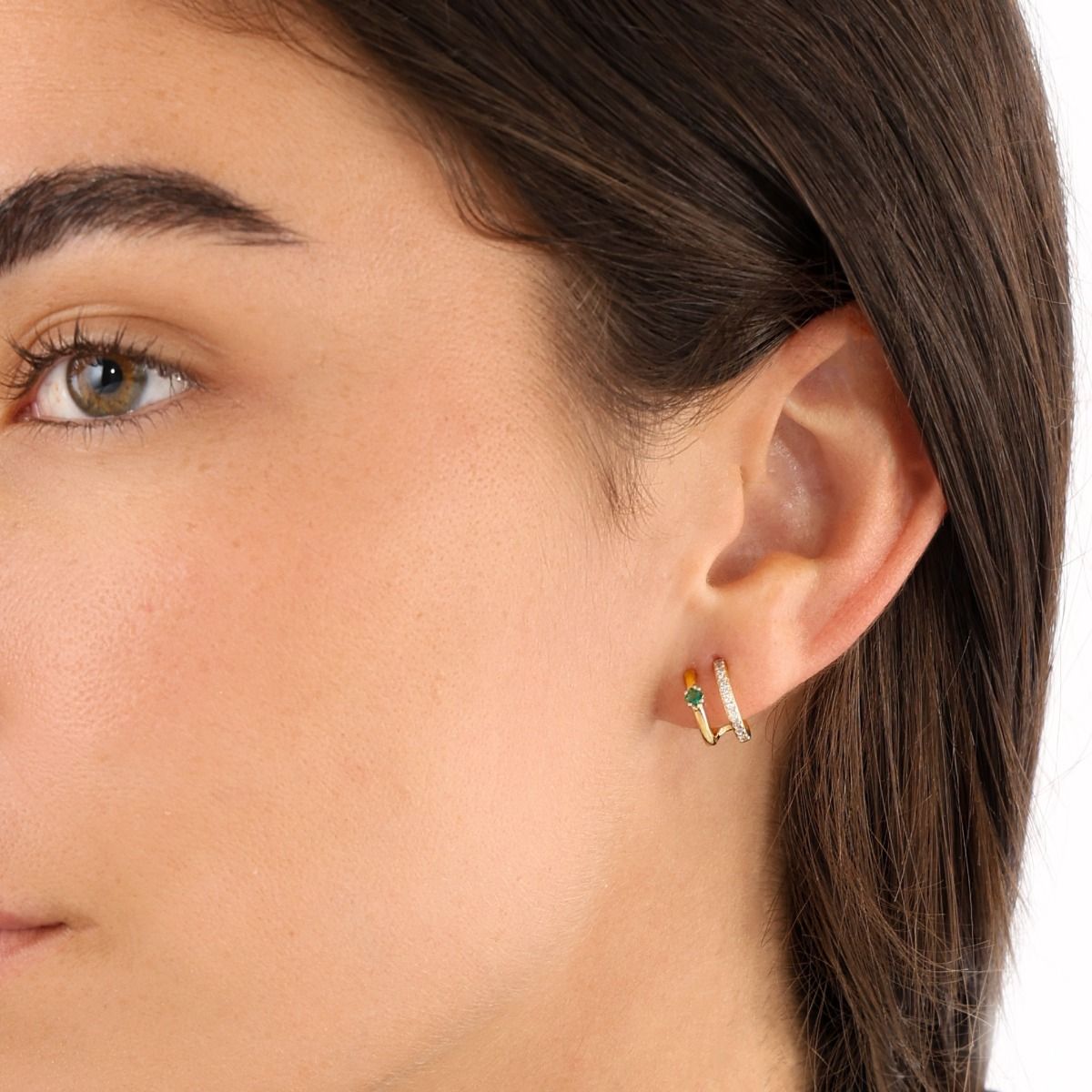 Emerald Allure Pavé Earrings [18K Gold Plated]