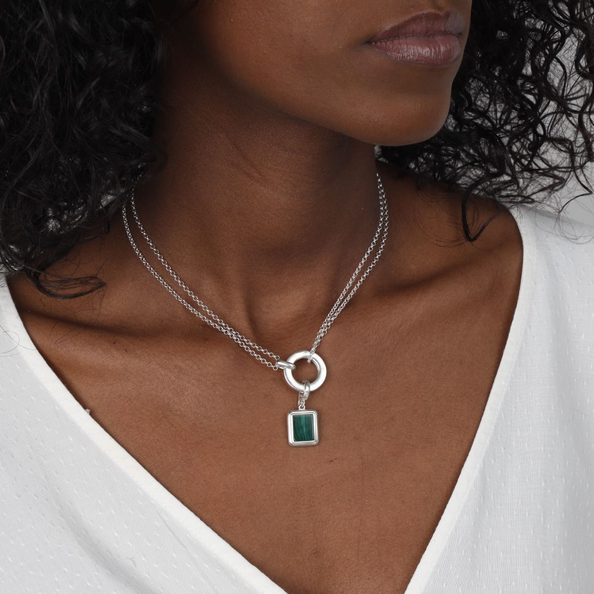 Ciondolo Emma in Malachite [Argento 925]