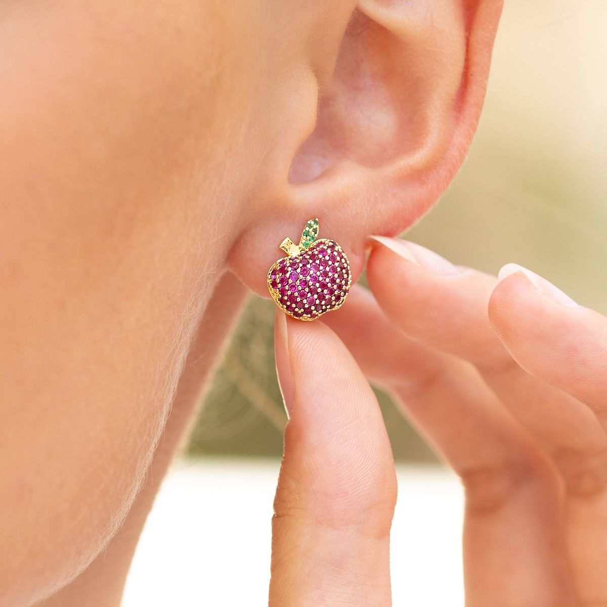 Enchanted Apple Studs [Gold Plated]