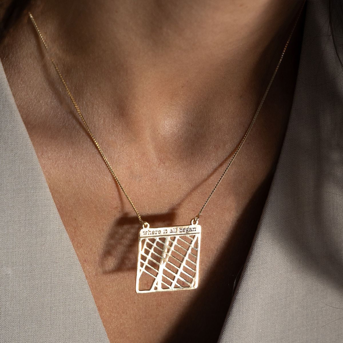 Enchanted Map Statement Necklace [18K Gold Plated]