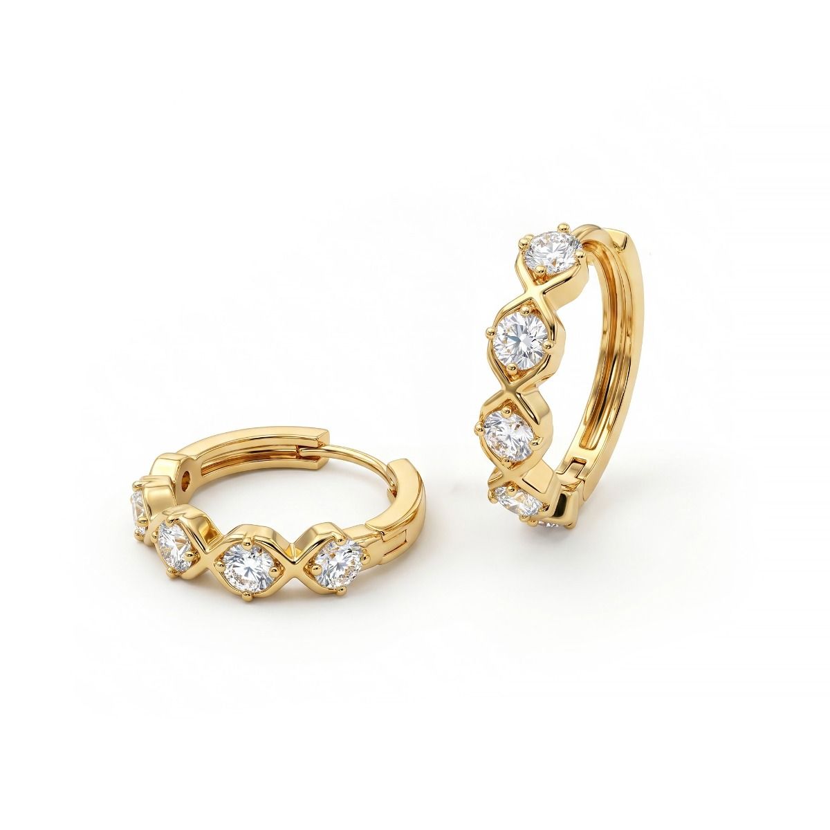 Enchanted Marquise Hoop Earrings [Gold Plated]