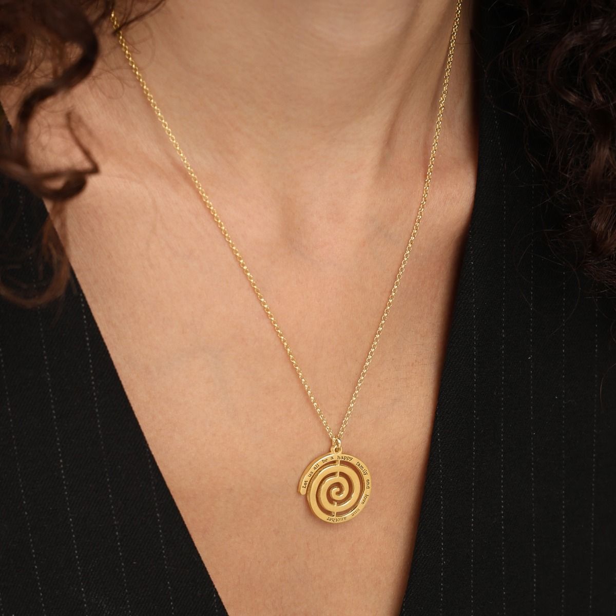 Tijdloos Bericht Gegraveerde Halsketting [18K Goud Vermeil]