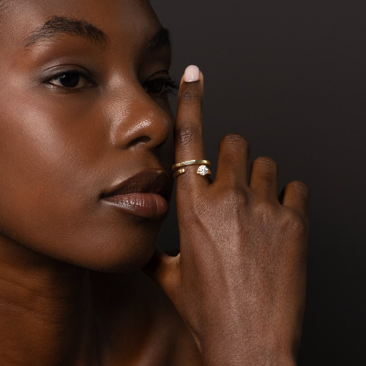 Eternal Glow Engraved Diamond Ring [18K Gold Vermeil]