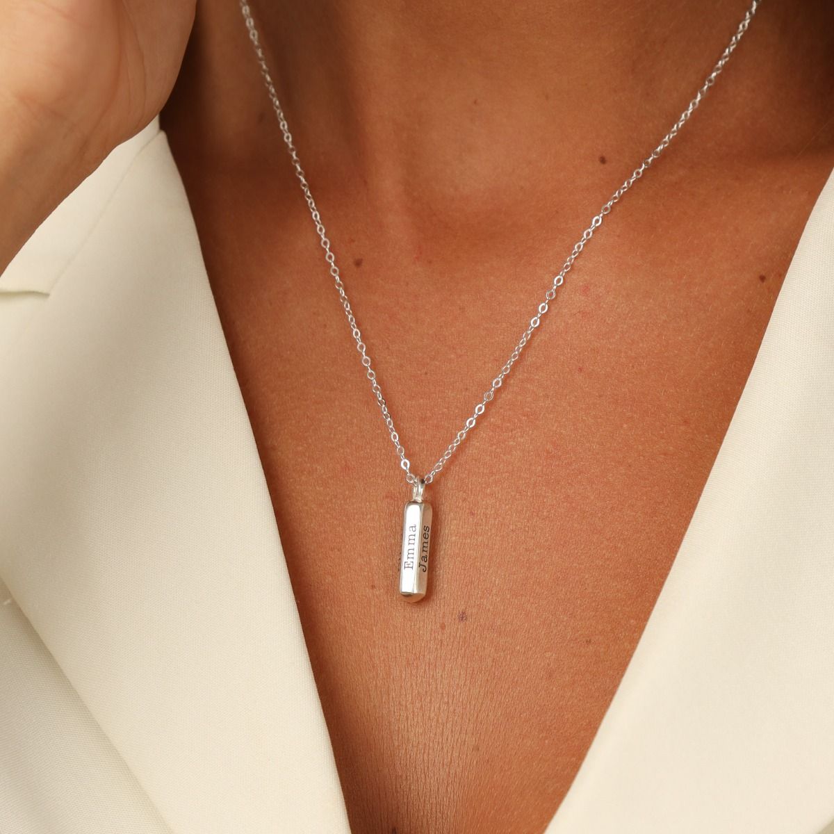 Eternity Balk Naam Ketting [Sterling Zilver]