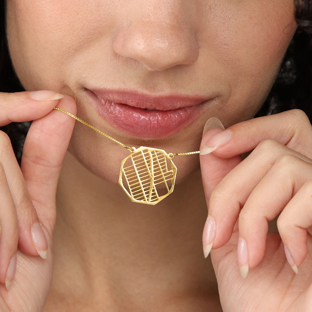 Lieblingsort Karten Kette [750er Gold Vermeil]